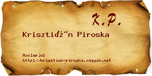 Krisztián Piroska névjegykártya